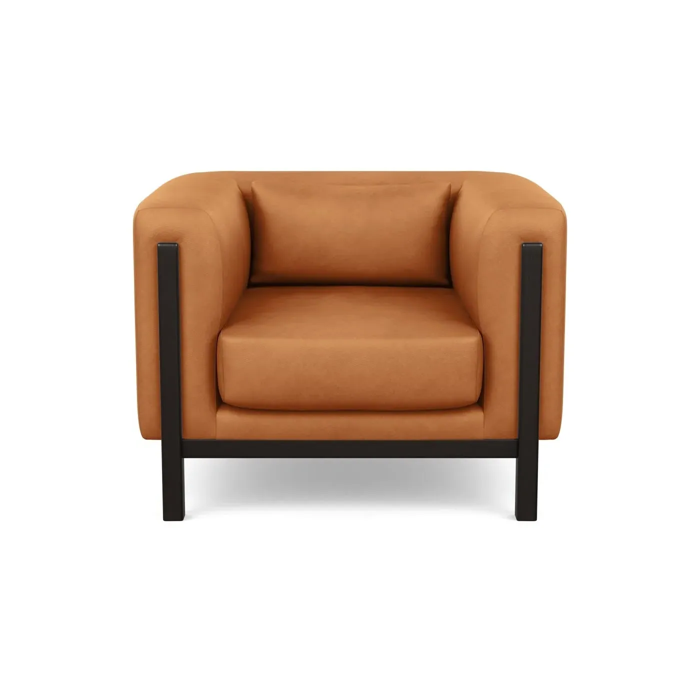 Armchair with Exposed Frame - Brown, Leather