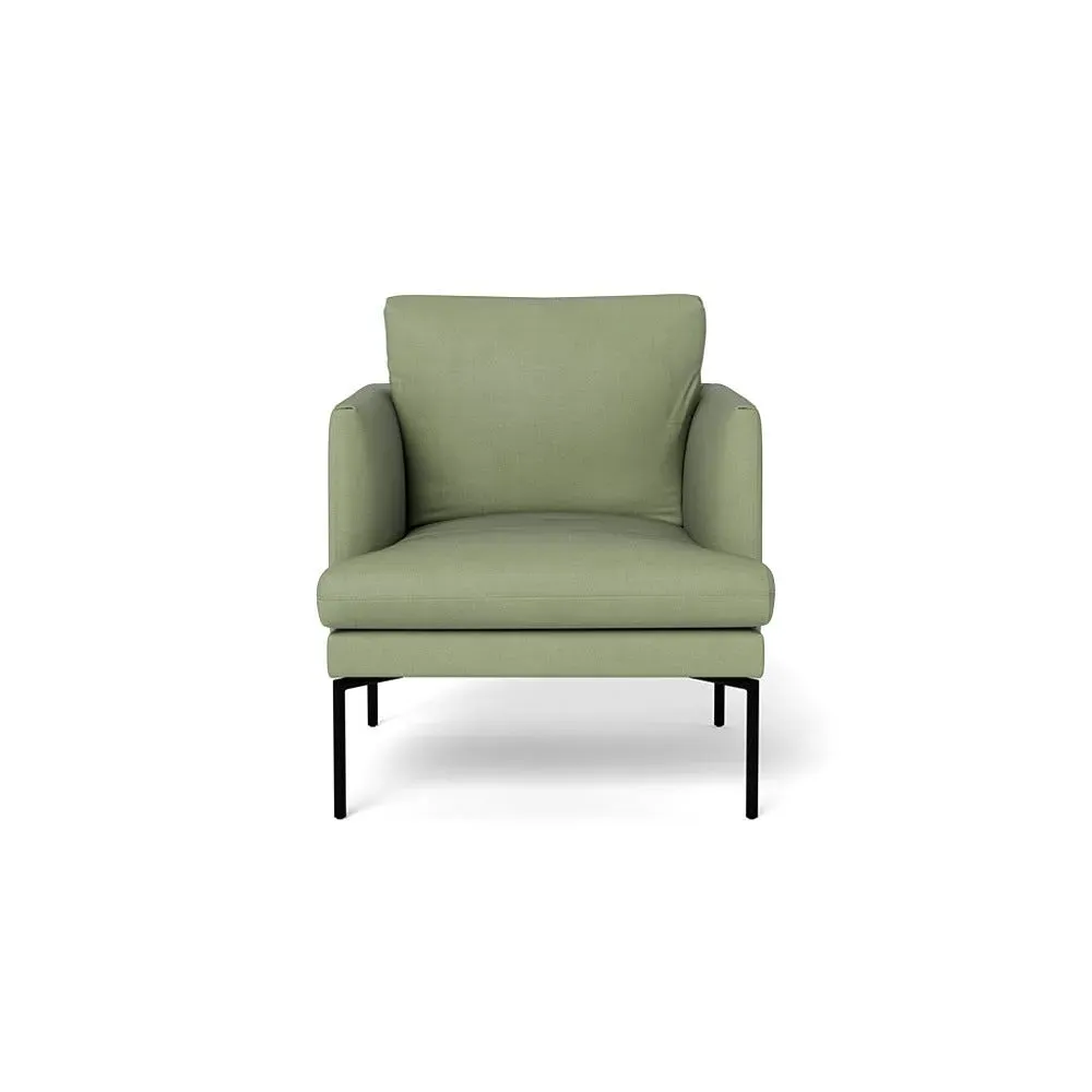 Armchair with Pleated Detail - Green, Cotton