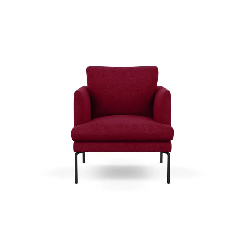 Armchair with Pleated Detail - Red, Wool