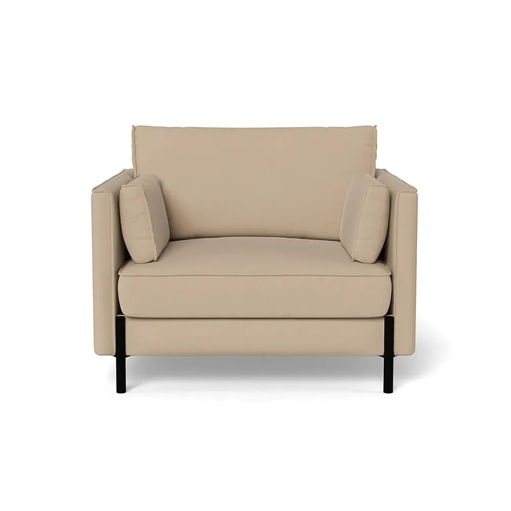 Armchair with Steel Legs - Natural, Linen-Cotton