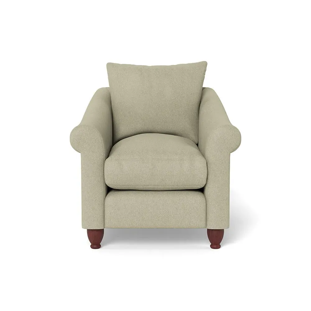 Armchair with Walnut Feet - Natural, Cotton