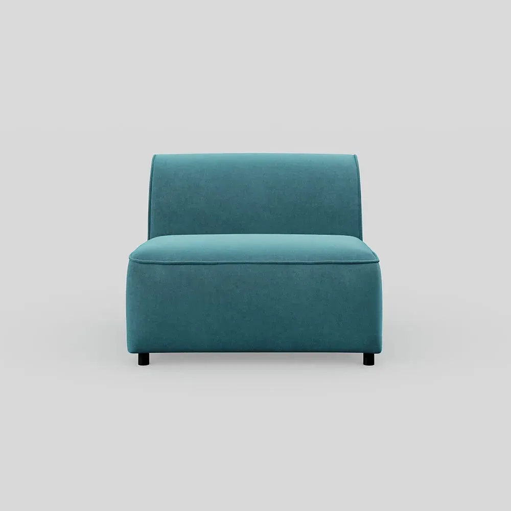 Armless Insert Module - Blue, Smart Luxe Velvet
