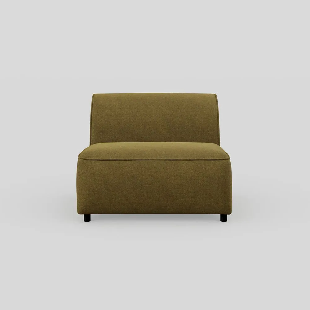 Armless Insert Module - Green, Velvet