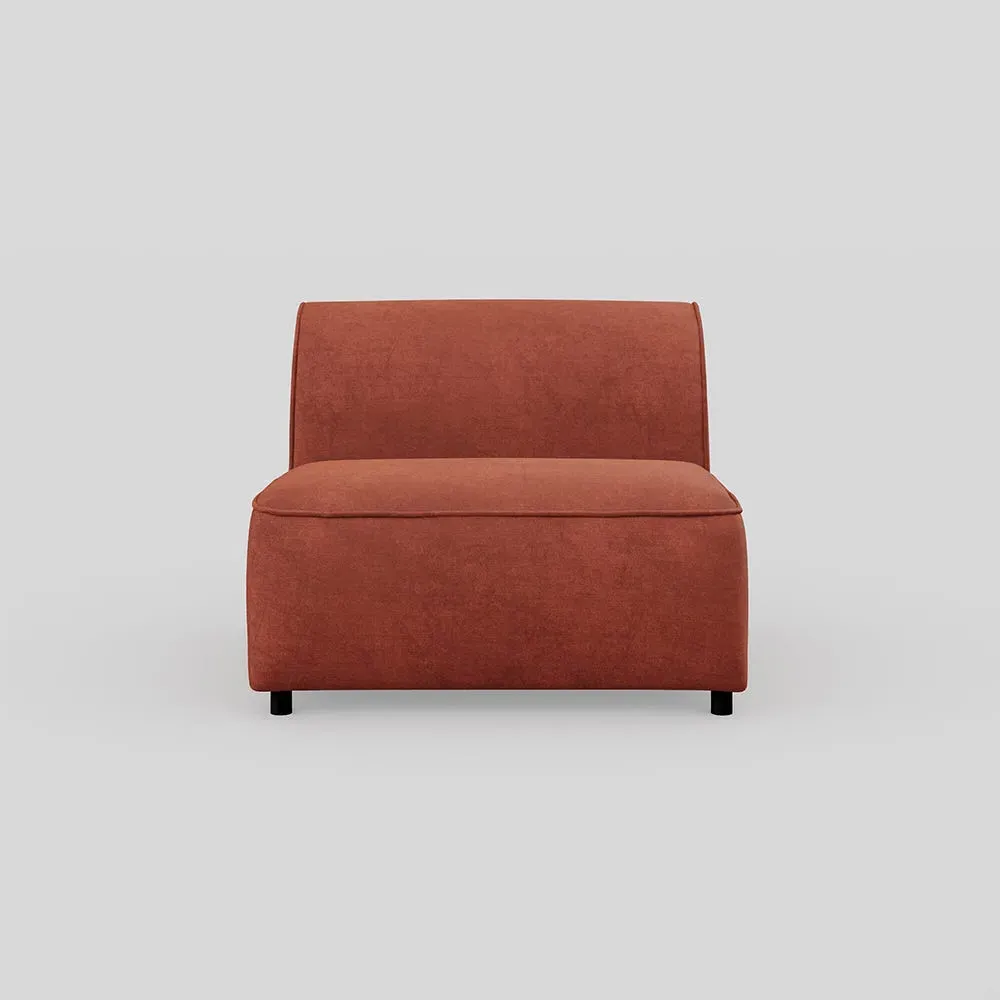 Armless Insert Module - Orange, Velvet