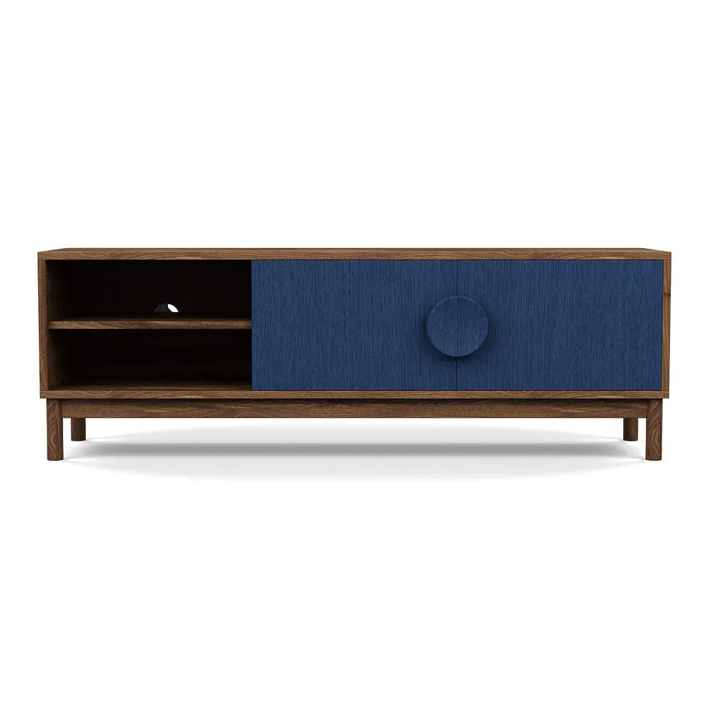 AV Unit with Blue Doors - Blue, Wood