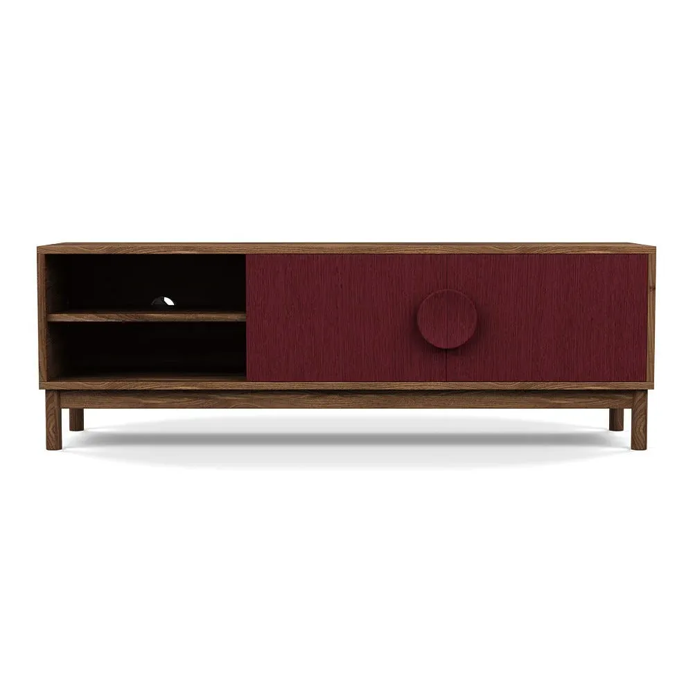 AV Unit with Contrast Doors - Walnut, Wood