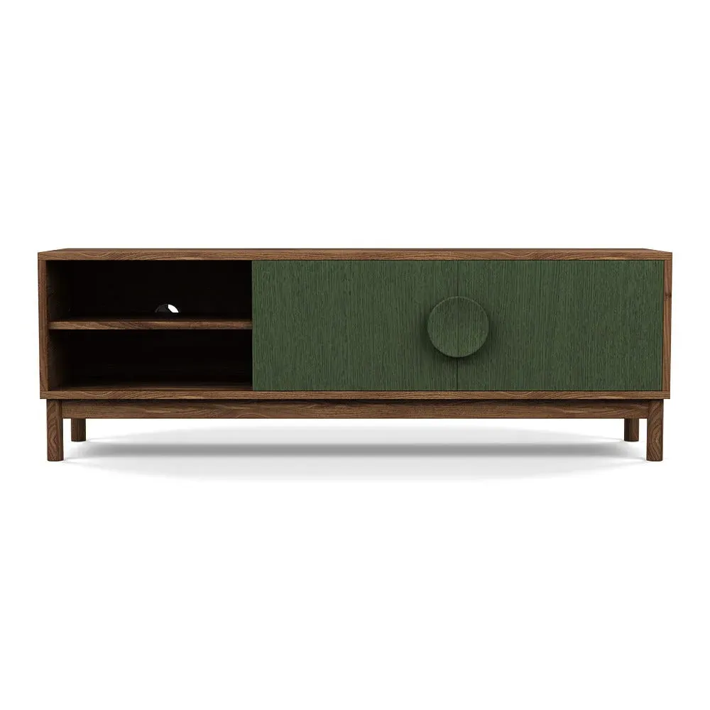 AV Unit with Green Doors - Green, Wood
