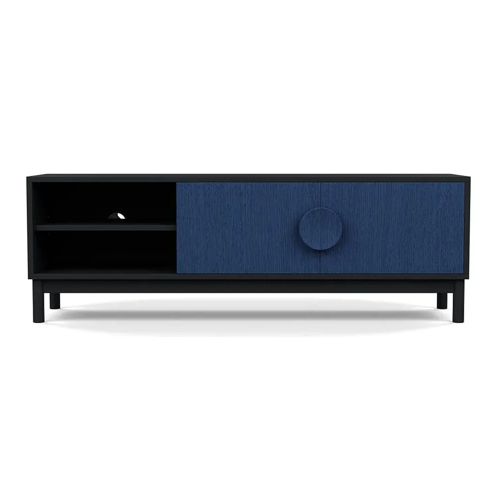 AV Unit with Stained Doors - Blue, Wood