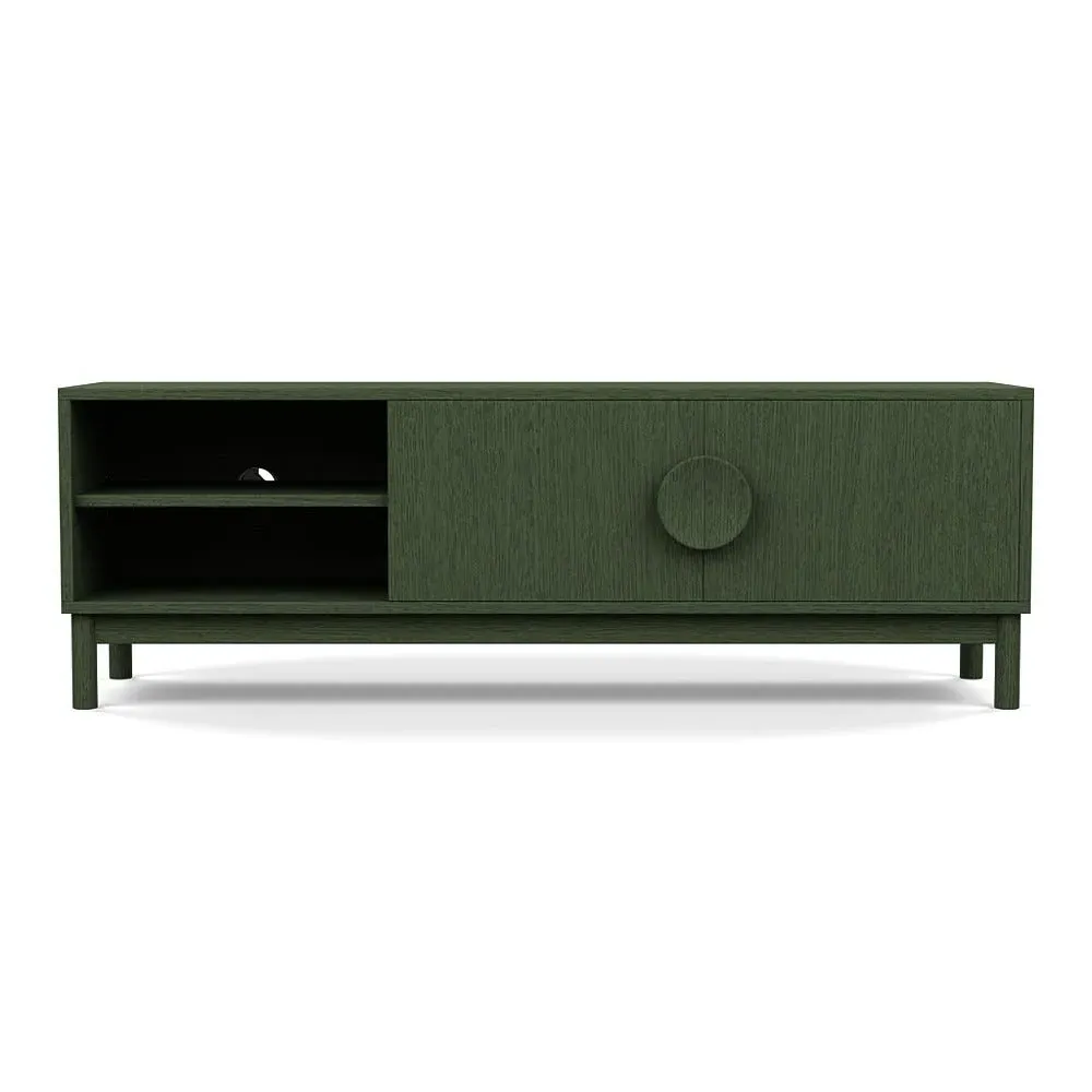 AV Unit with Stained Doors - Green, Wood