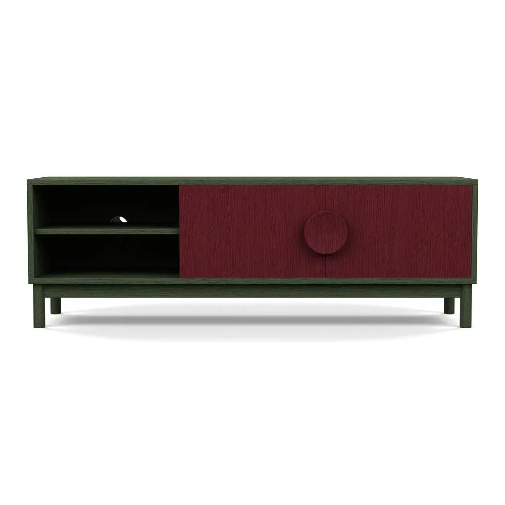 AV Unit with Stained Doors - Green, Wood