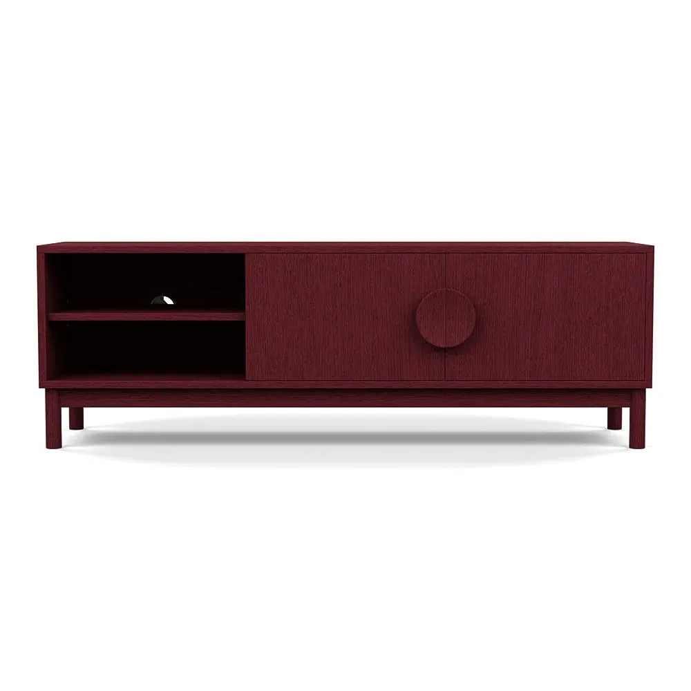 AV Unit with Stained Doors - Red, Wood