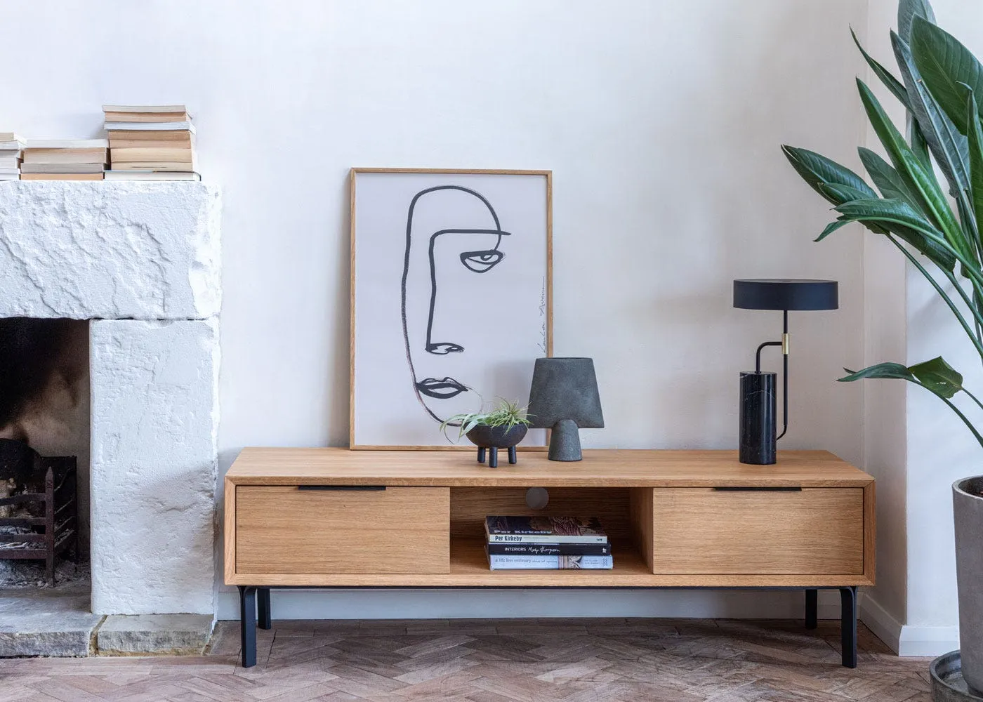AV Unit with Storage - Walnut, Solid Wood