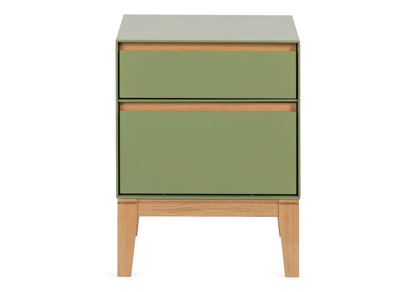 Bedside Table with 2 Drawers - Green, Wood