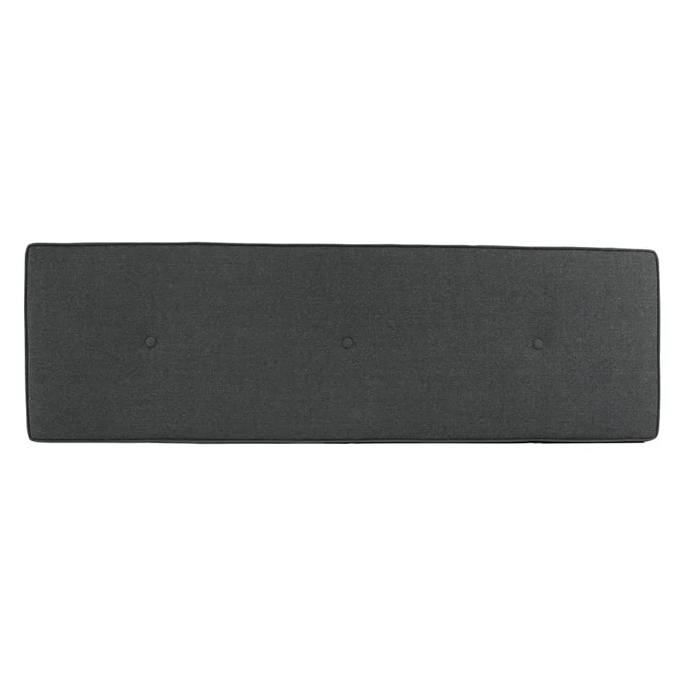 Bench Cushion with Button Detail - Grey, Fabric image