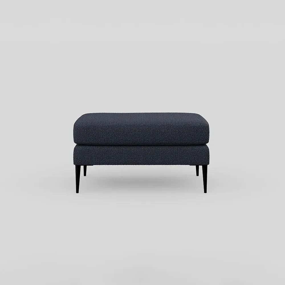 Brunel Footstool - Blue, Boucle image