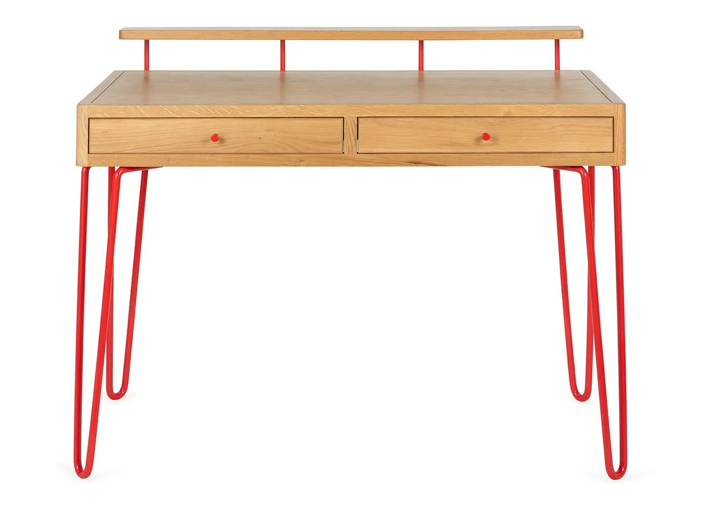 Brunel Red Edition Desk - Light Wood, Oak image