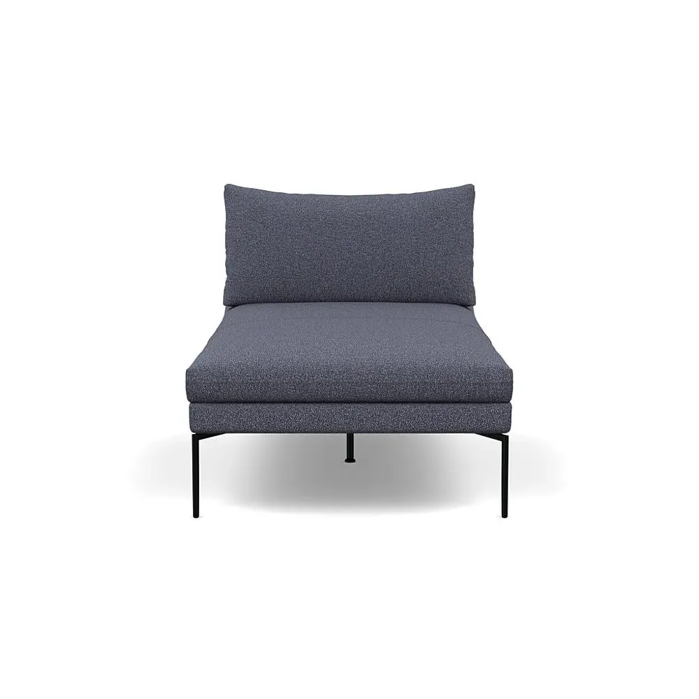 Chaise Longue with Memory Foam - Blue, Boucle