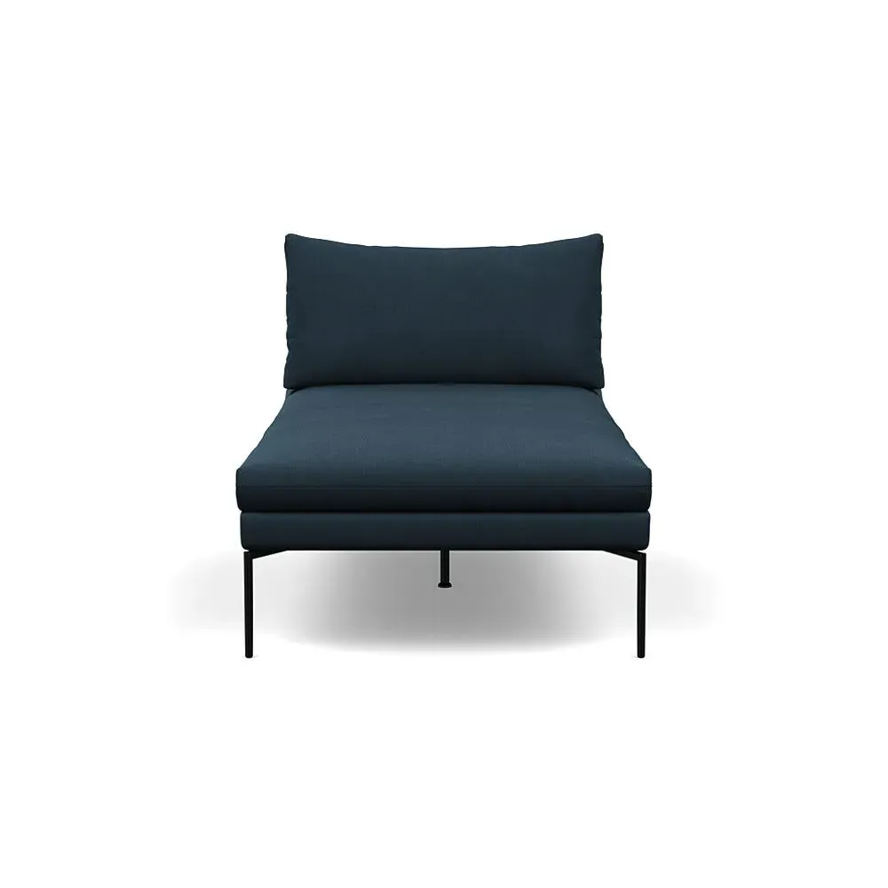 Chaise Longue with Memory Foam - Blue, Cotton image