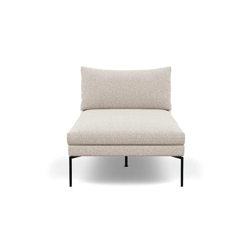 Chaise Longue with Memory Foam - Brown, Boucle