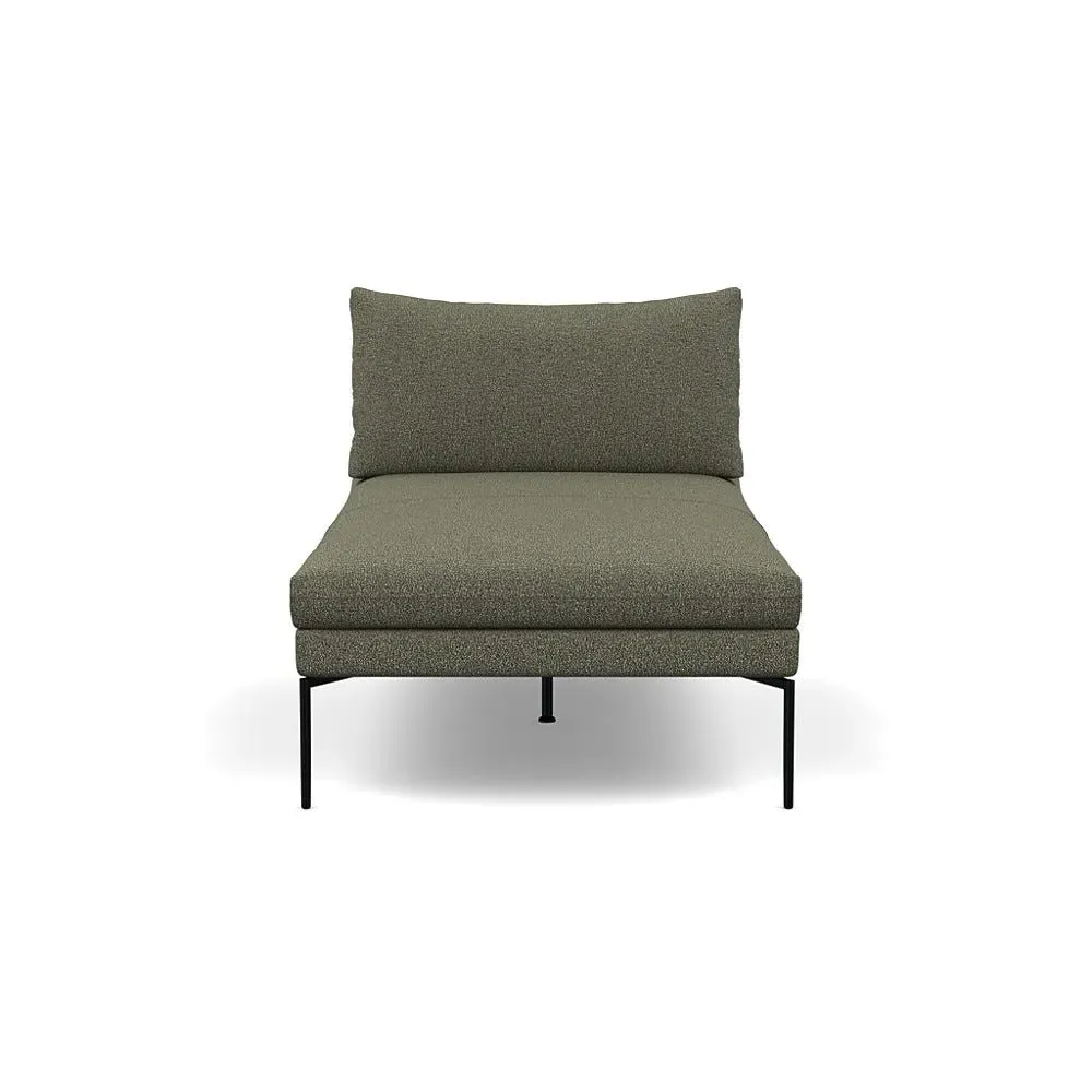 Chaise Longue with Memory Foam - Green, Boucle