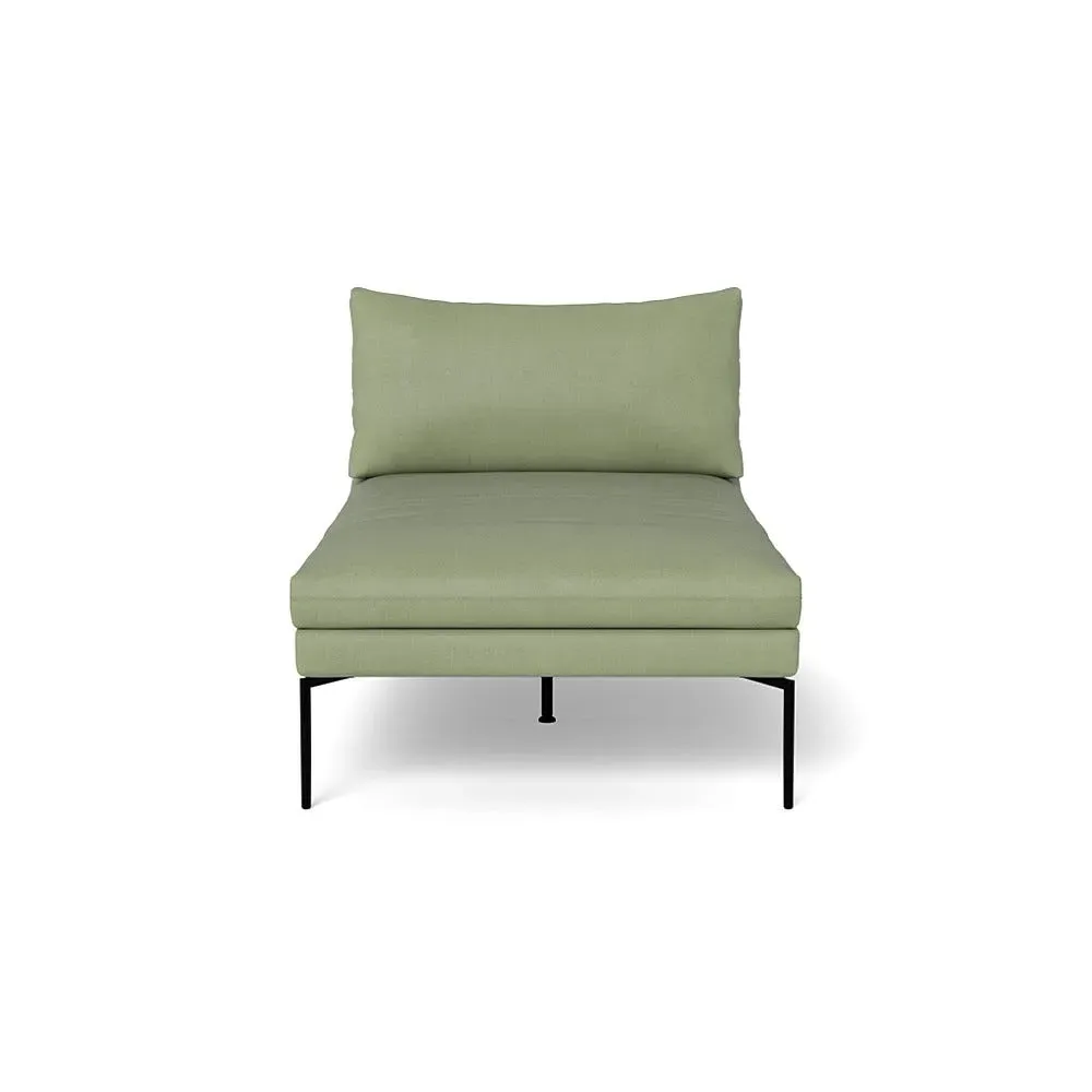 Chaise Longue with Memory Foam - Green, Cotton