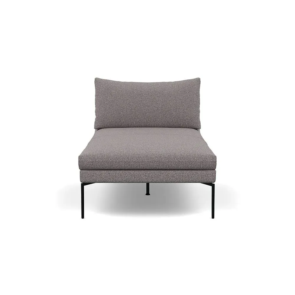 Chaise Longue with Memory Foam - Grey, Boucle
