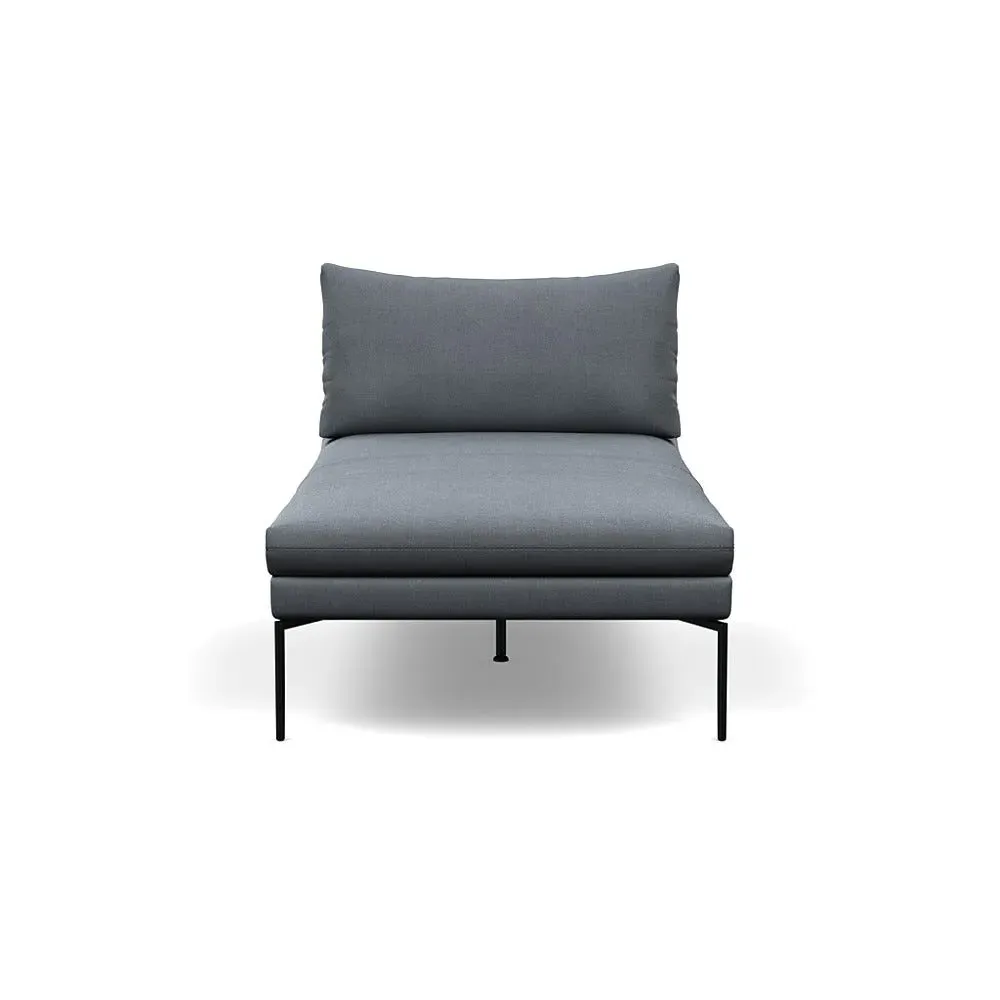 Chaise Longue with Memory Foam - Grey, Cotton