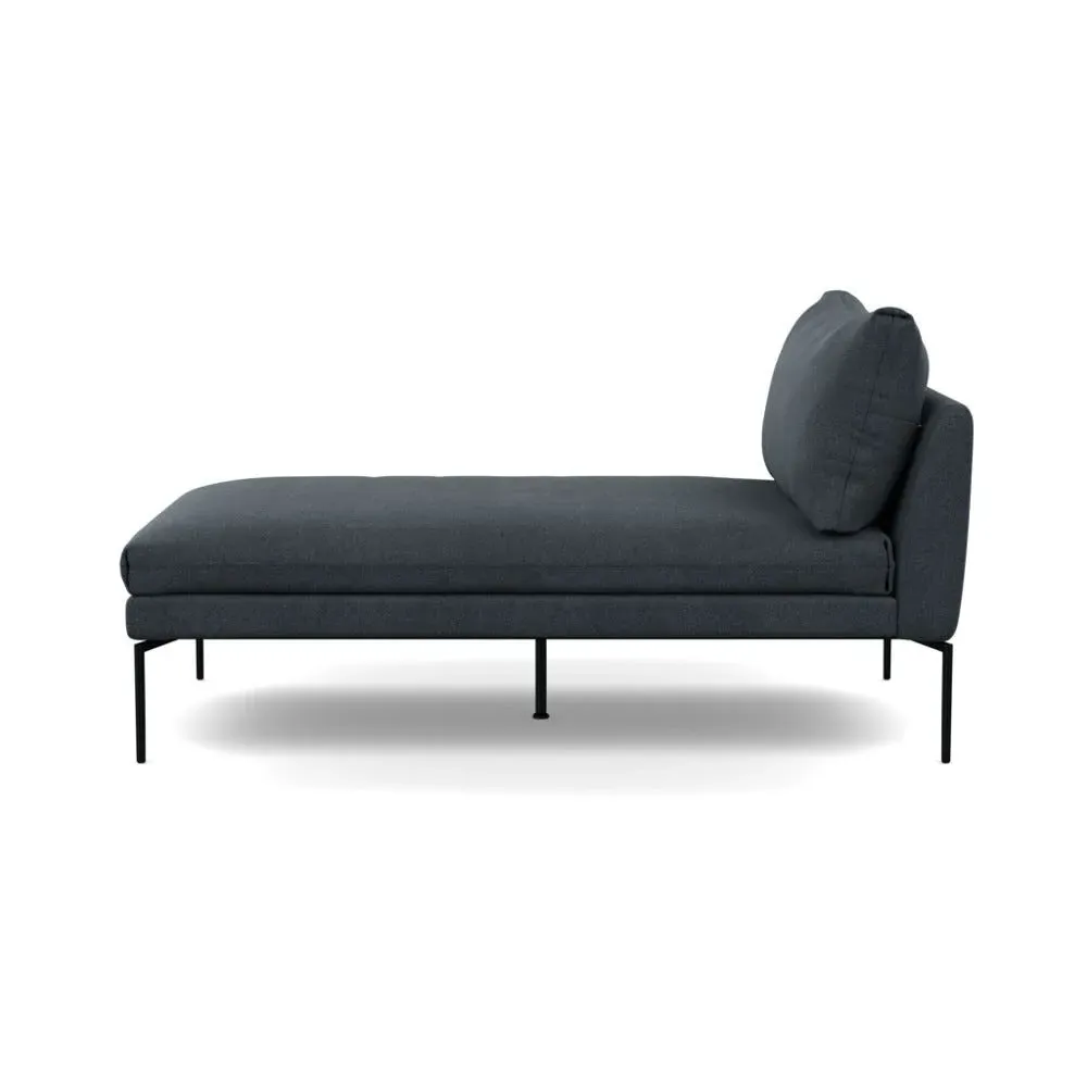 Chaise Longue with Memory Foam - Grey, Wool