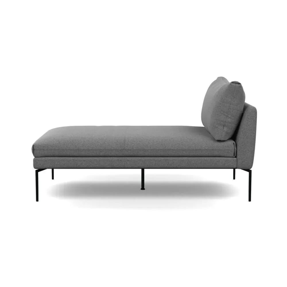 Chaise Longue with Memory Foam - Grey, Wool