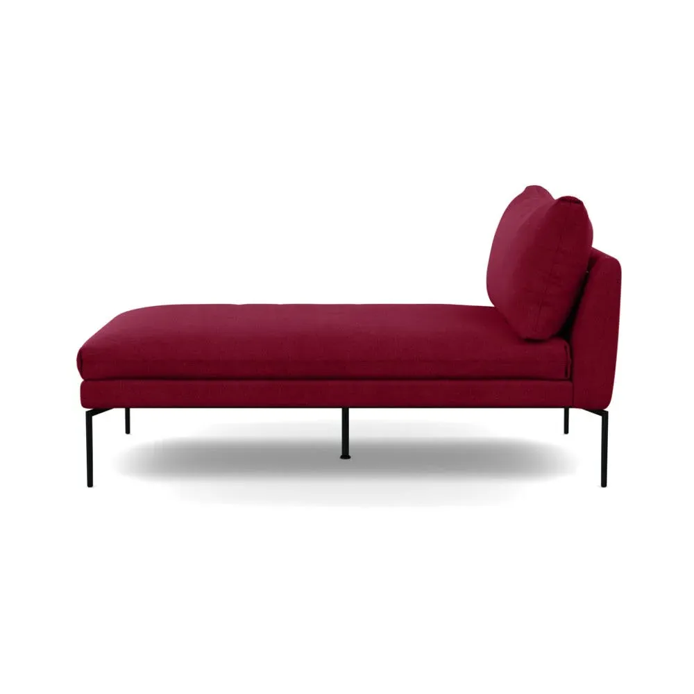 Chaise Longue with Memory Foam - Red, Wool