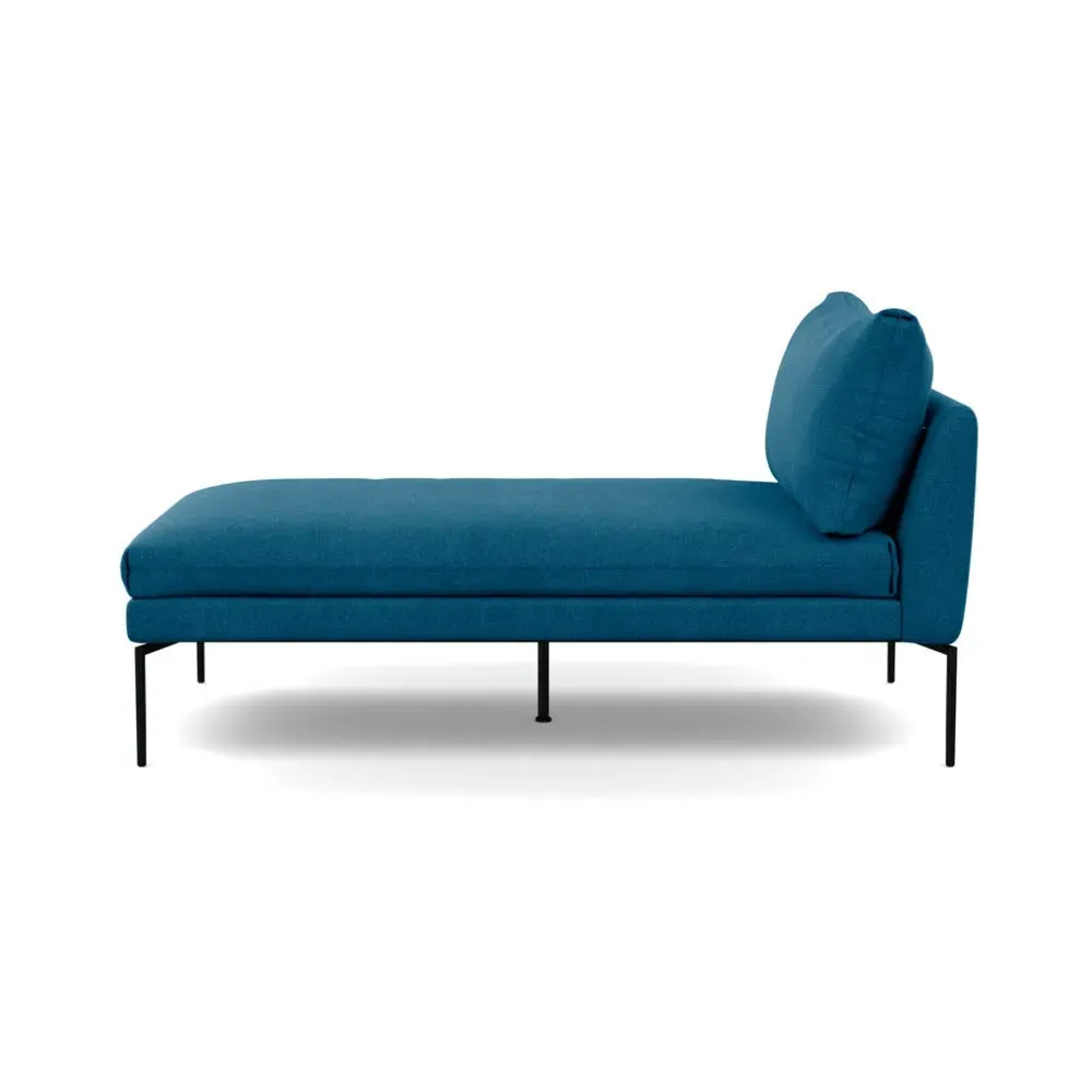 Chaise Longue with Memory Foam - Teal, Wool