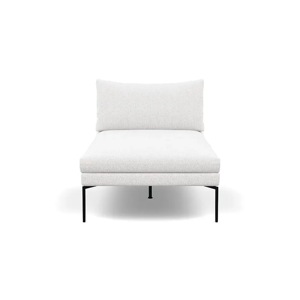 Chaise Longue with Memory Foam - White, Boucle