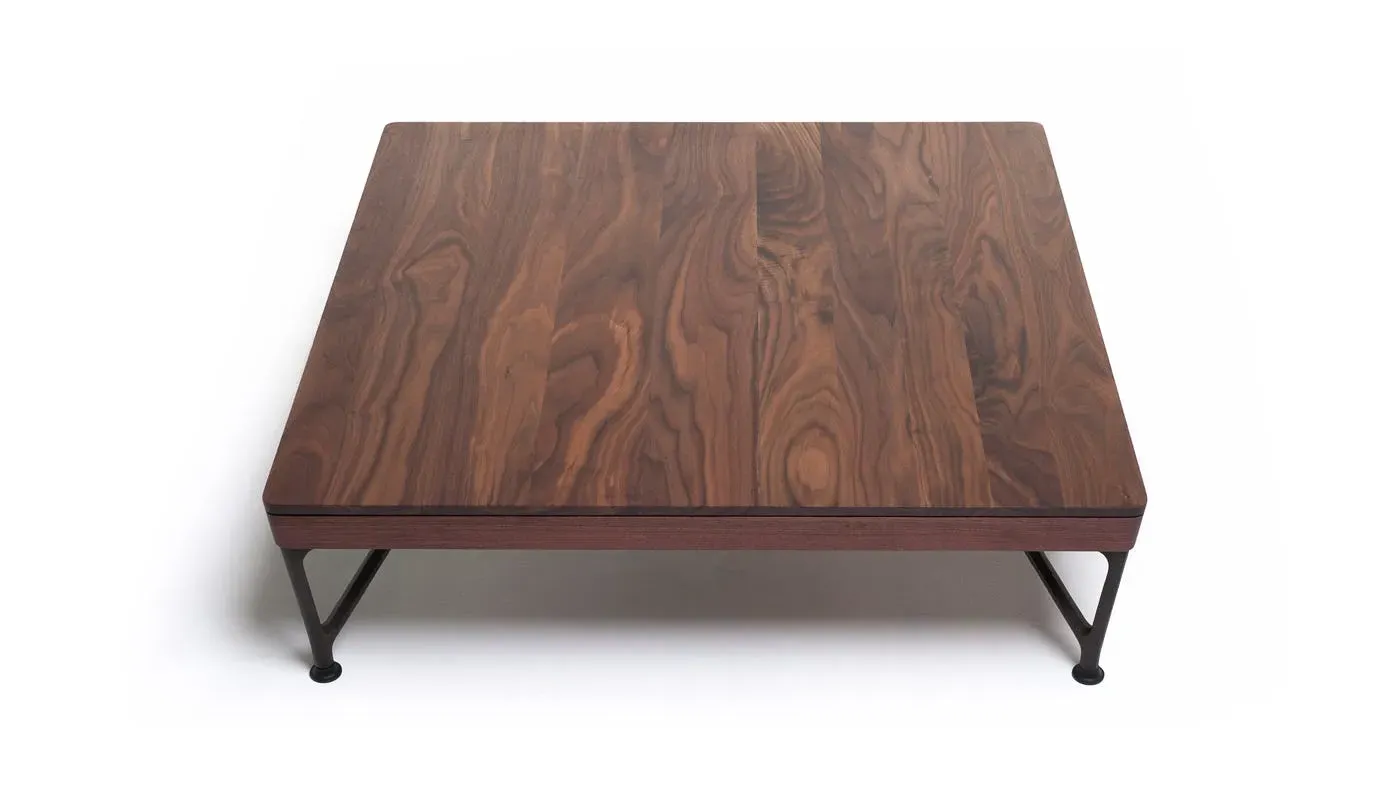 Coffee Table with Cast Iron Legs - Walnut, Wood