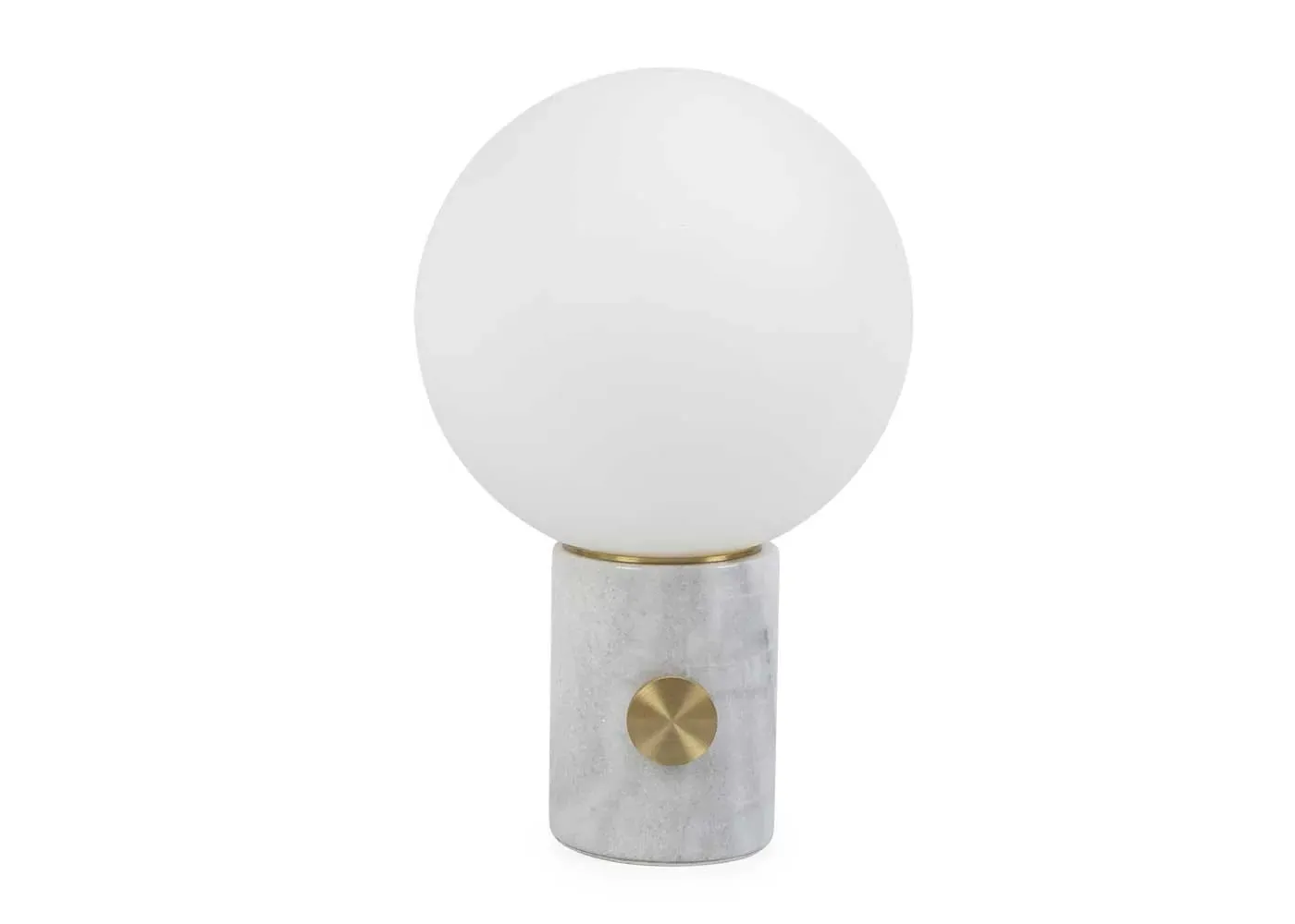 Column Table Lamp with Dimmer - White, Marble
