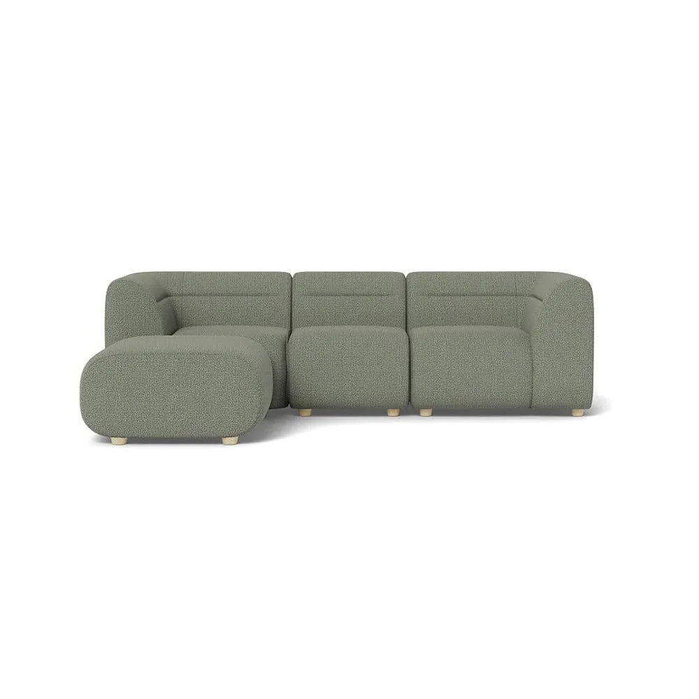 Compact Corner Sofa Right Hand - Grey, Boucle