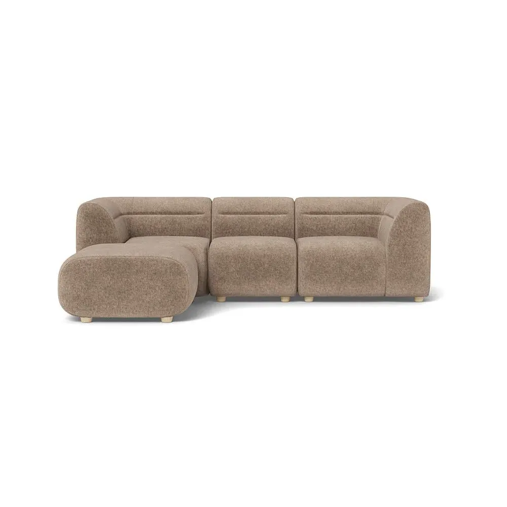 Compact Corner Sofa Right Hand - Natural, Boucle