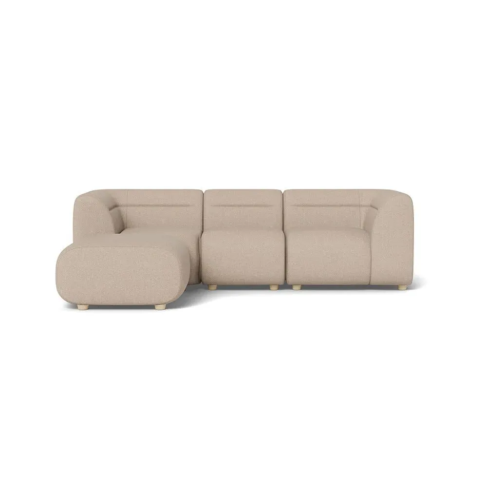 Compact Corner Sofa Right Hand - Natural, Tweed
