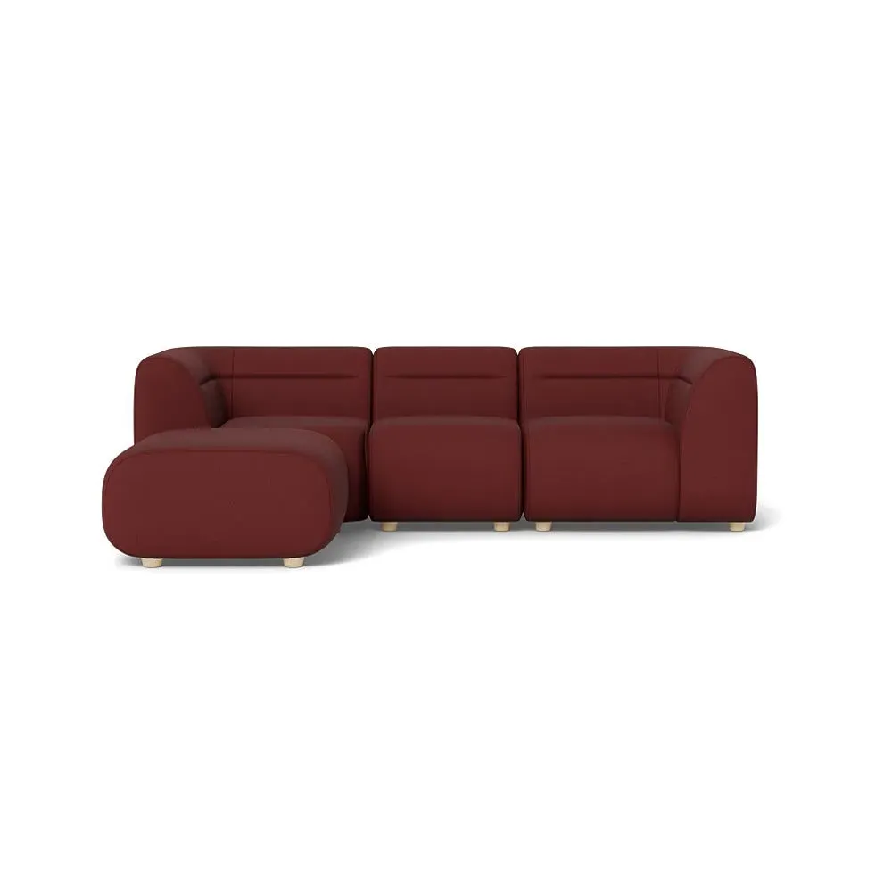 Compact Corner Sofa Right Hand - Red, Cotton
