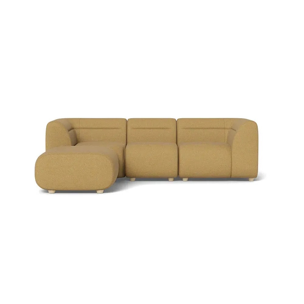Compact Corner Sofa Right Hand - Yellow, Boucle