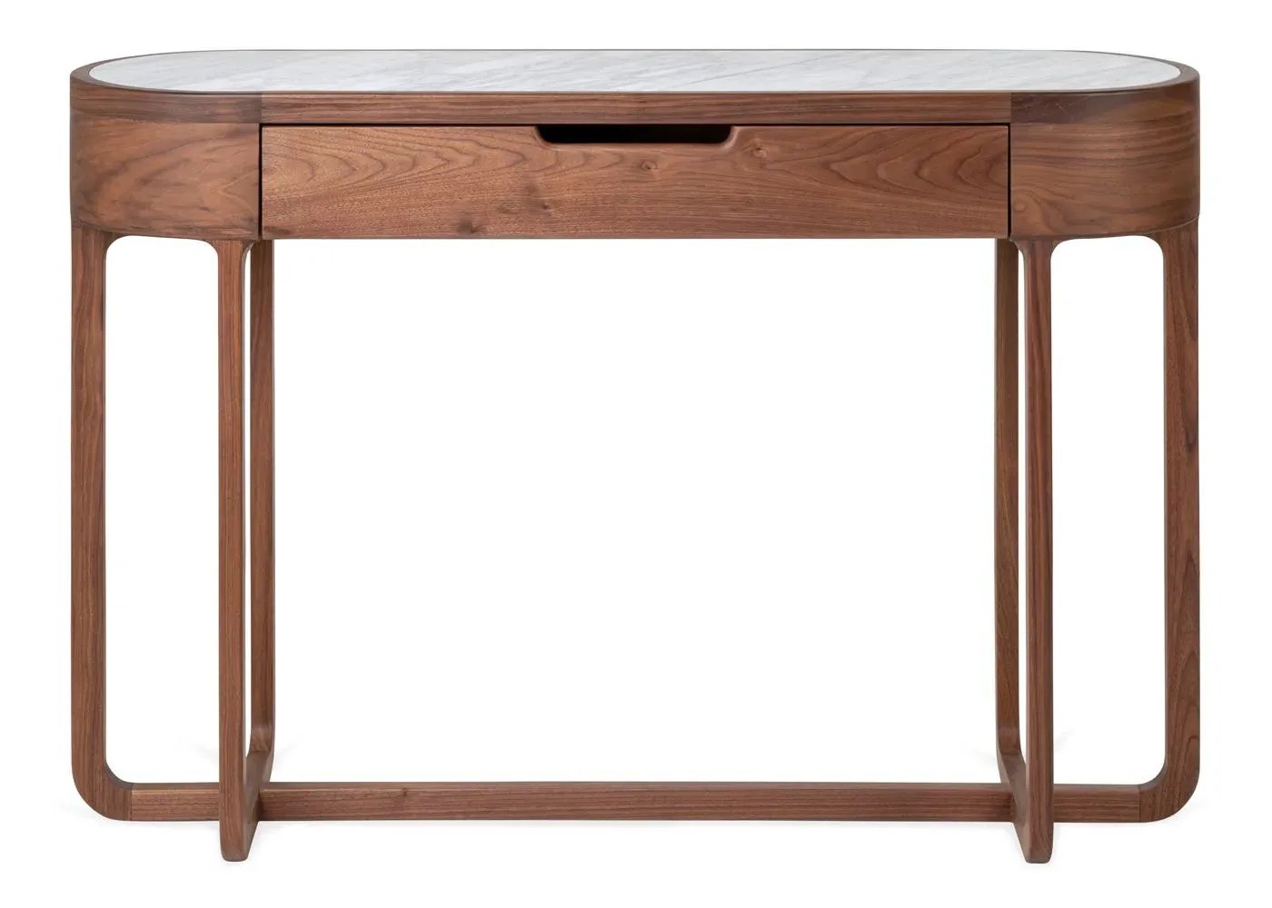 Console Table with Drawer - Walnut, Marble