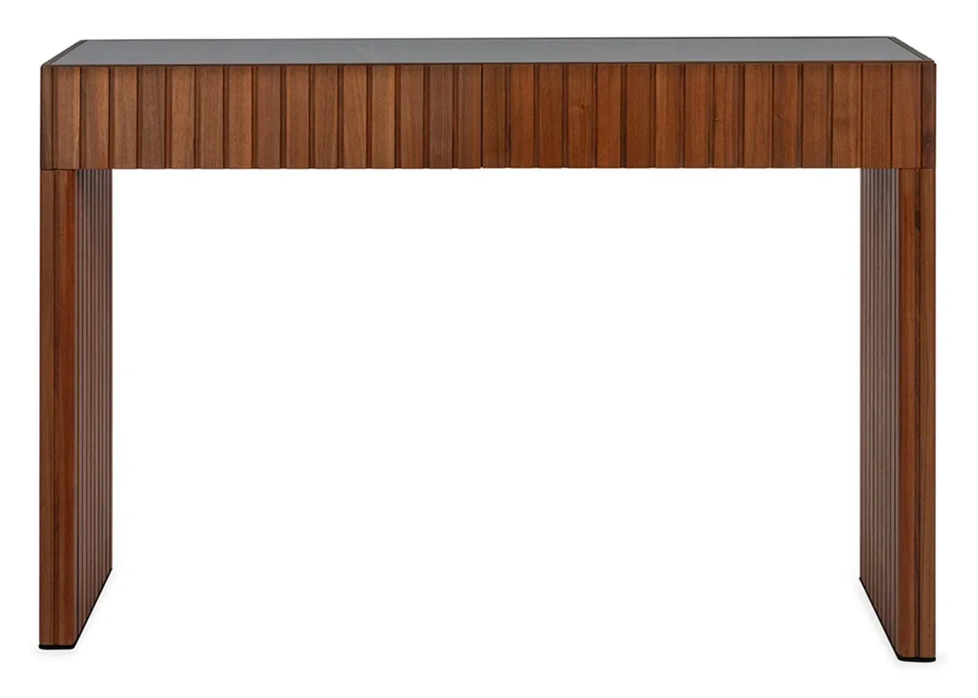 Console Table with Grey Ceramic - Walnut image