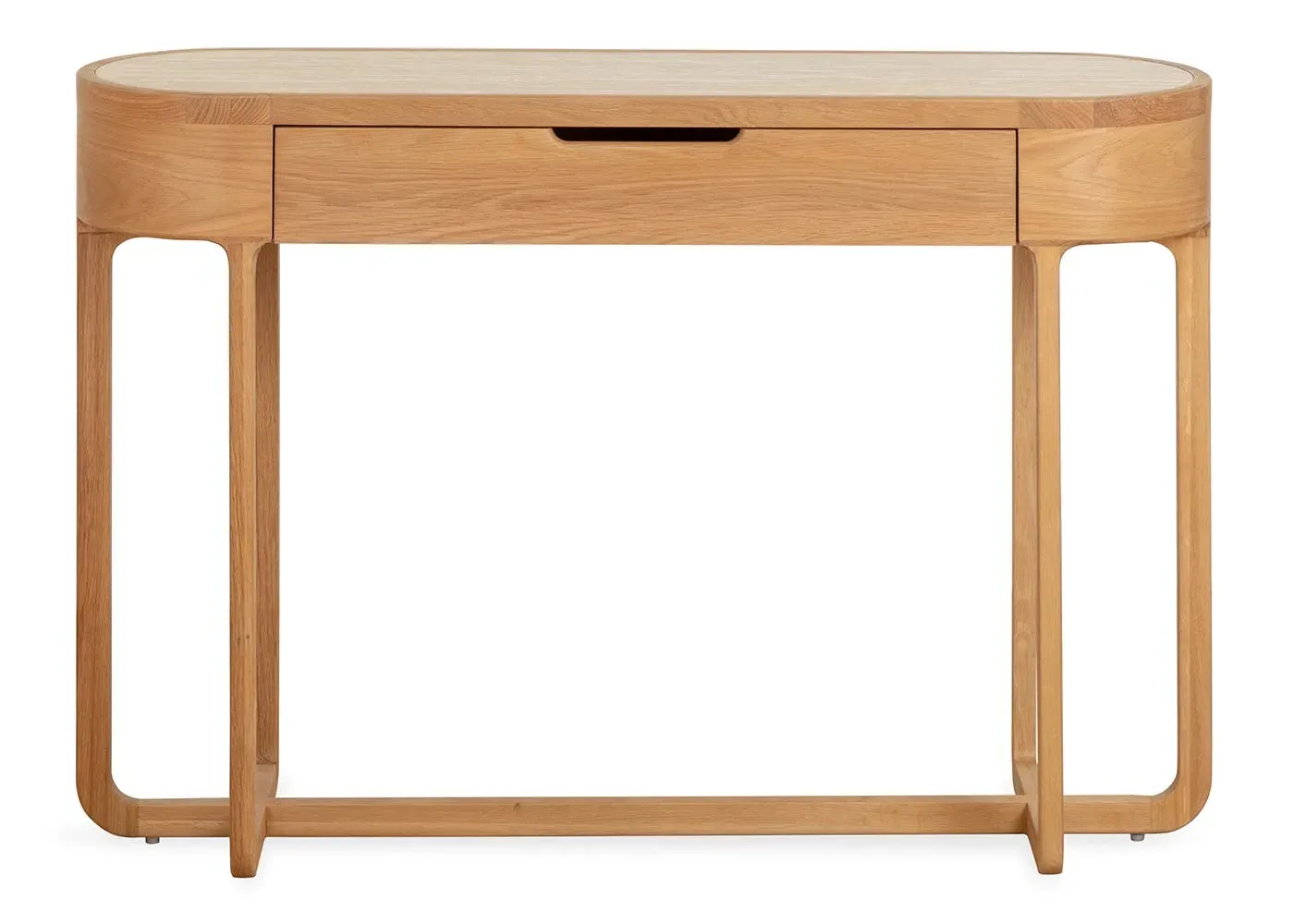 Console Table with Travertine Top - Oak Wood image