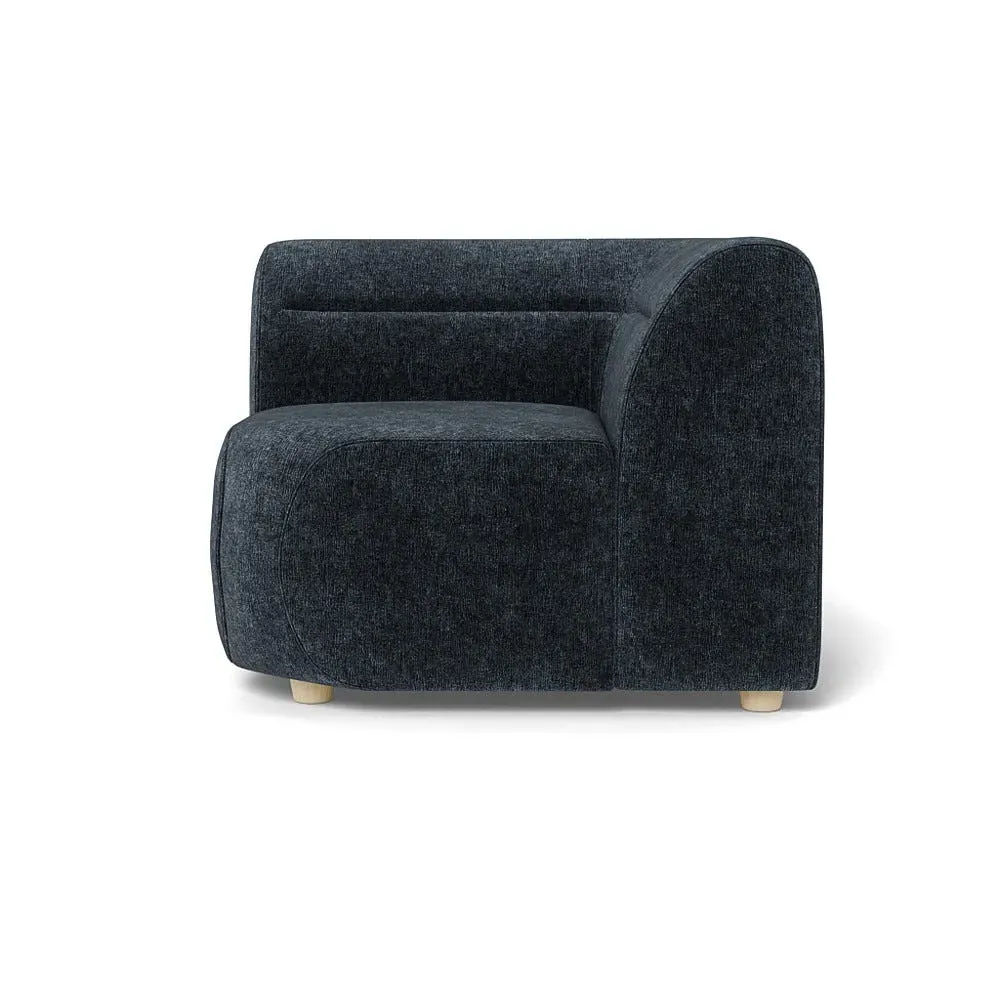Corner Sofa Unit - Blue, Boucle Velvet