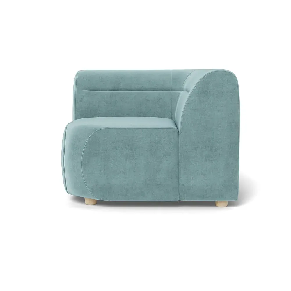 Corner Sofa Unit - Blue, Smart Luxe Velvet