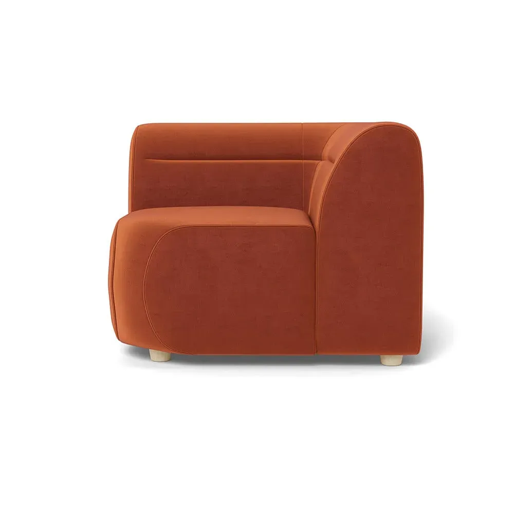 Corner Sofa Unit - Brown, Cotton Velvet