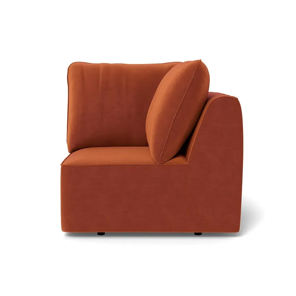 Corner Sofa Unit - Brown, Cotton Velvet