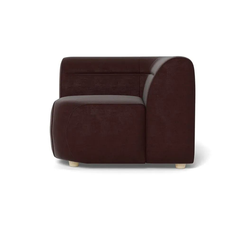 Corner Sofa Unit - Brown, Smart Luxe Velvet