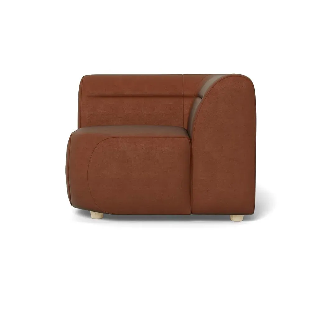 Corner Sofa Unit - Brown, Smart Luxe Velvet