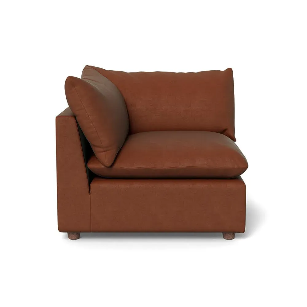 Corner Sofa Unit - Brown, Smart Luxe Velvet