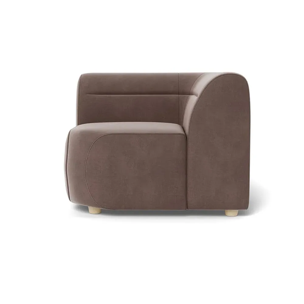 Corner Sofa Unit - Brown, Smart Velvet